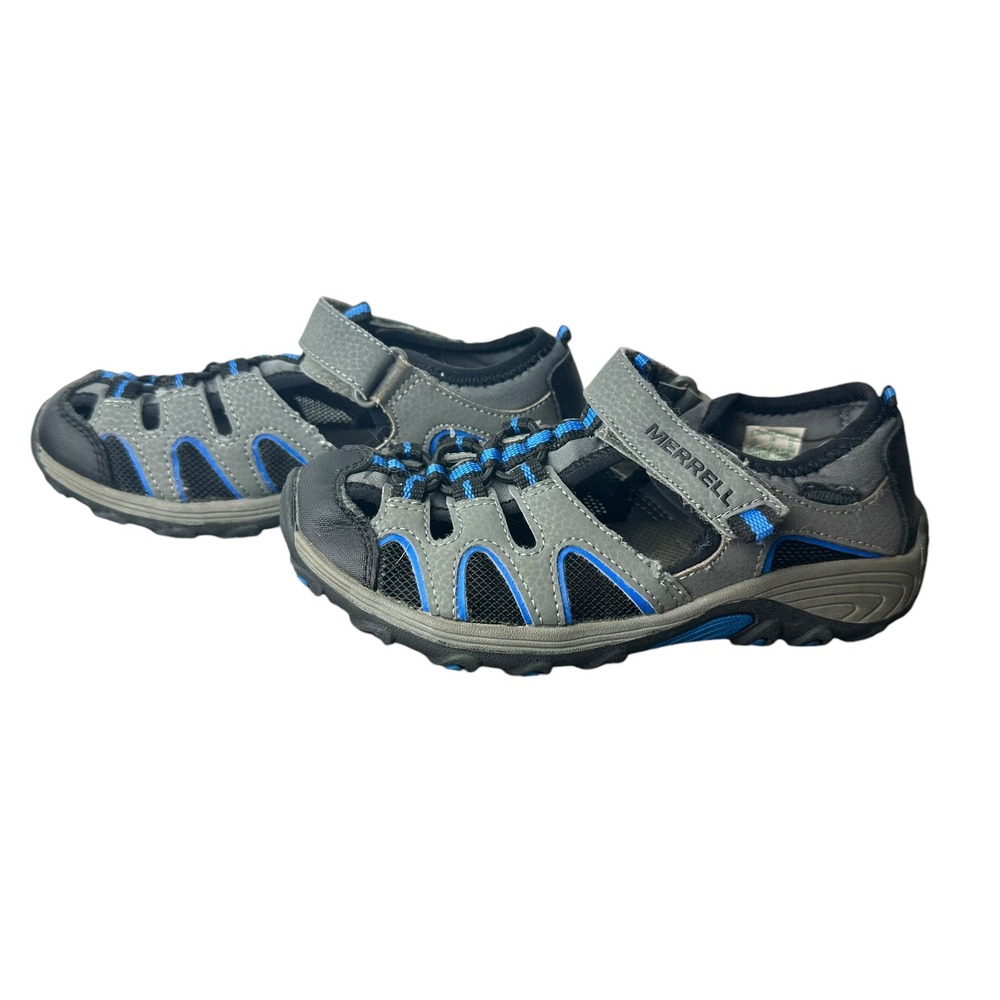 Merrell Girls H2O Hiker Sandal Gray Blue Leather Mesh Water Shoe MC55336 Size 1W